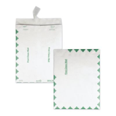 Lightweight 14 Lb Tyvek Catalog Mailers, First Class, #15 1/2, Square Flap, Redi-Strip Closure, 12 x 15.5, White, 100/Box