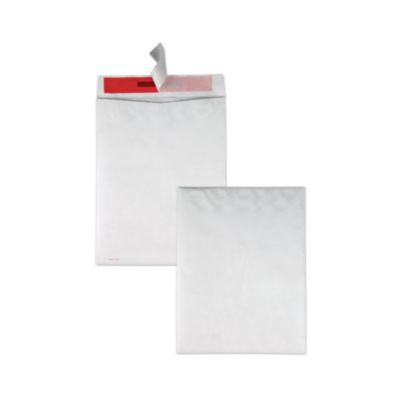 Tamper-Indicating Mailers Made With Tyvek, #13 1/2, Flip-Stik Flap, Redi-Strip Adhesive Closure, 10 x 13, White, 100/Box