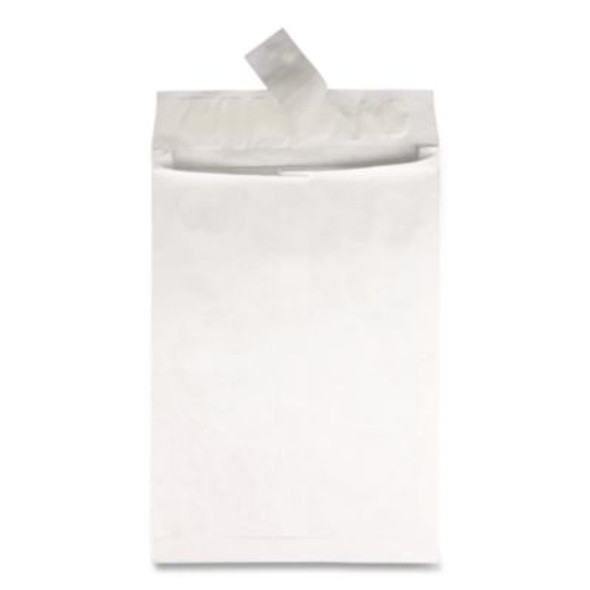 Heavyweight 18 Lb Tyvek Open End Expansion Mailer, #13 1/2, Square Flap, Redi-Strip Adhesive Closure, 10"x13", White, 100/Ct