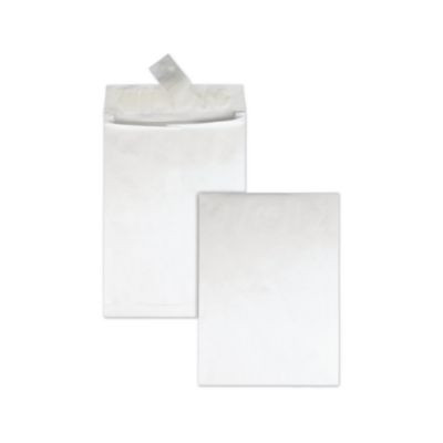 Lightweight 14 Lb Tyvek Open End 1.5" Expansion Mailers, #13 1/2, Square Flap, Redi-Strip Closure, 10 x 13, White, 25/Box