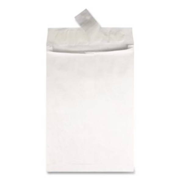 Heavyweight 18Lb Tyvek Open End Expansion Mailers, #15 1/2, Cheese Blade Flap, Redi-Strip Closure, 12 x 16, White, 100/Carton