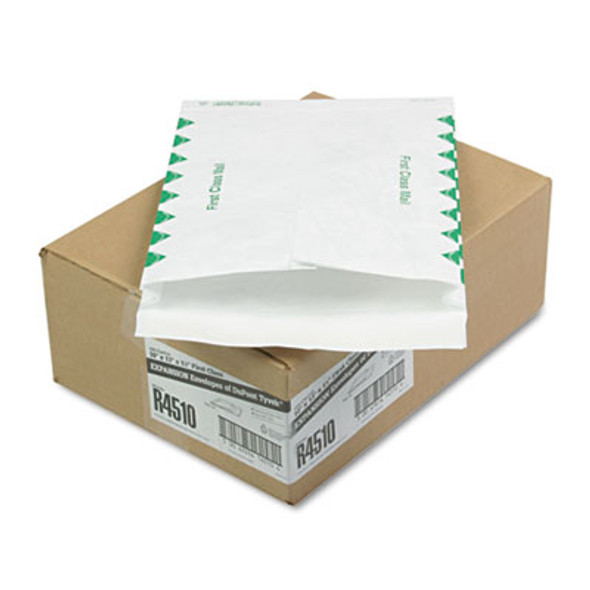 14 Lb Tyvek Open End Expansion Mailer Value Pack, First Class, #13 1/2, Flip-Stik, Redi-Strip Closure, 10 x 13, White,100/Ct