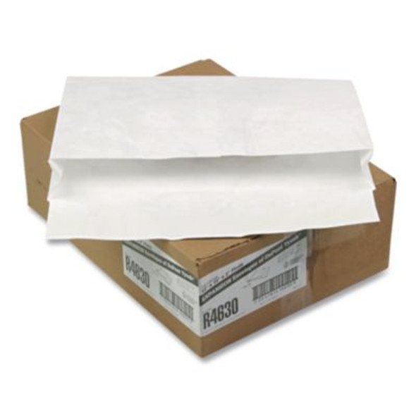 Lightweight 14 Lb Tyvek Open End Expansion Mailers, #15, Square Flap, Redi-Strip Adhesive Closure, 10 x 15, White, 100/Carton