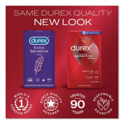 Extra Sensitive Condoms, Natural, 12/Box, 18 Boxes/Carton