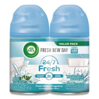 Freshmatic Ultra Automatic Spray Refill, Fresh Waters, 5.89 Oz Aerosol Spray, 2/Pack