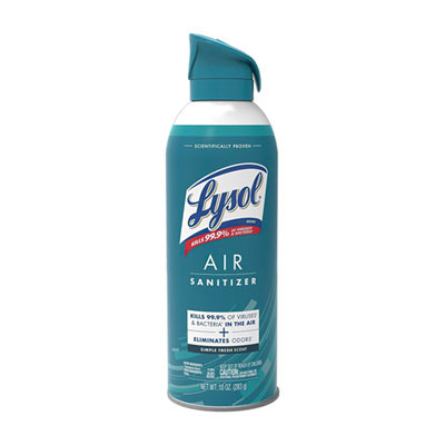 Air Sanitizer Spray, Simple Fresh Scent, 10 Oz Aerosol Spray, 6/Carton