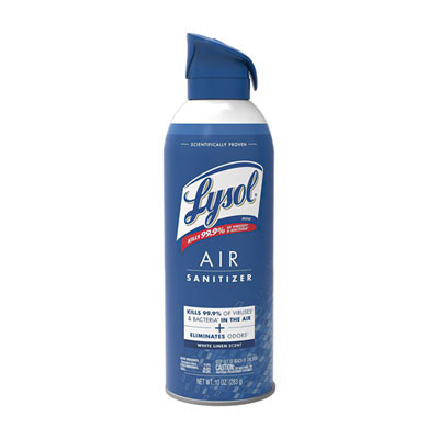 Air Sanitizer Spray, White Linen Scent, 10 Oz Aerosol Spray, 6/Carton