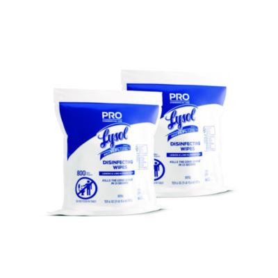 Professional Disinfecting Wipe Bucket Refill, 1-Ply, 6 x 8, Lemon And Lime Blossom, White, 800 Wipes/Bag, 2 Refill Bags/Ct