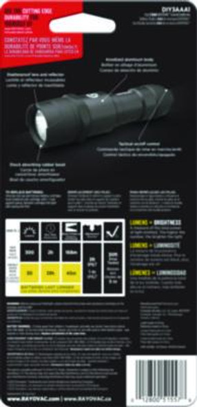 Virtually Indestructible Led Flashlight, (3) Aaa Batteries (Included), Black