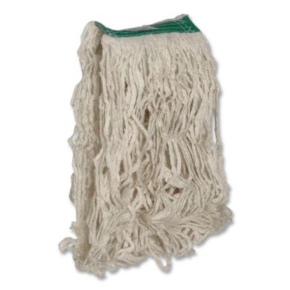 Super Stitch Cotton Looped End Wet Mop Head, 20 Oz Capacity, Medium, White, 1" White Headband