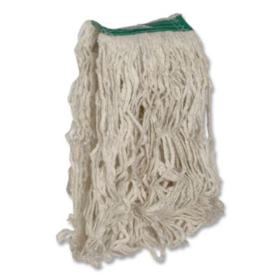 Super Stitch Cotton Looped End Wet Mop Head, 20 Oz Capacity, Medium, White, 1" White Headband