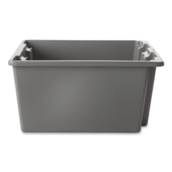 Palletote Box, 9.72 Gal, 19.5" x 15.5" x 10", Gray, 10/Carton