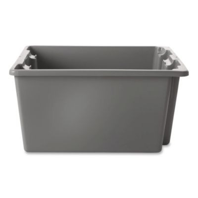 Palletote Box, 9.72 Gal, 19.5" x 15.5" x 10", Gray, 10/Carton