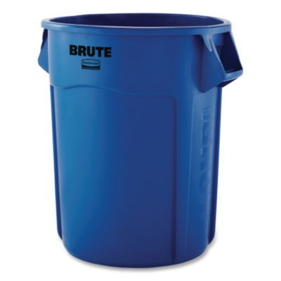 Brute Container, 10 Gal, Plastic, Blue