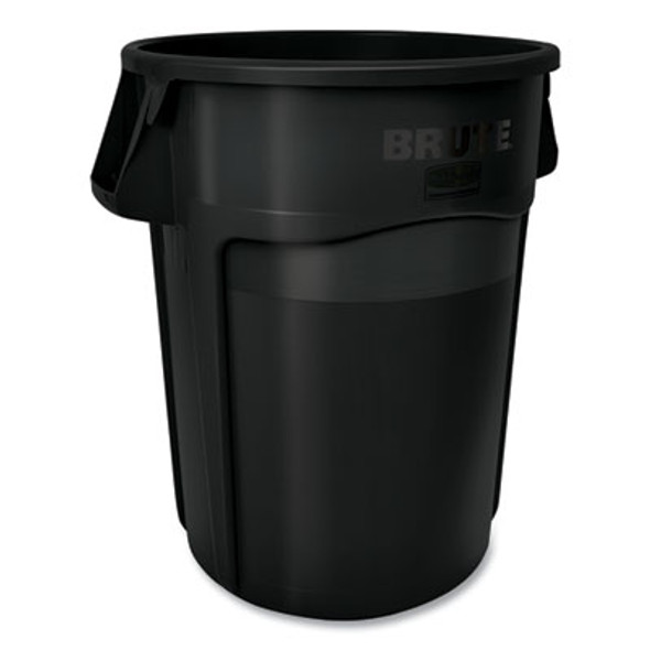 Brute Container, 55 Gal, Resin, Black, 3/Carton