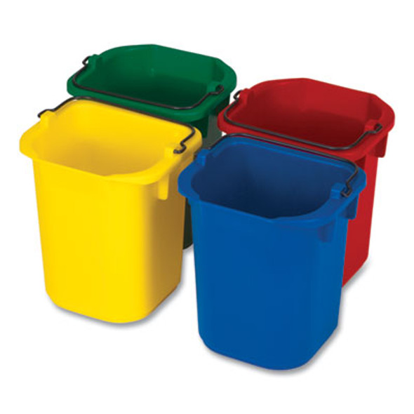 5-Quart Disinfecting Utility Pail, Plastic, Yellow, 4/Carton