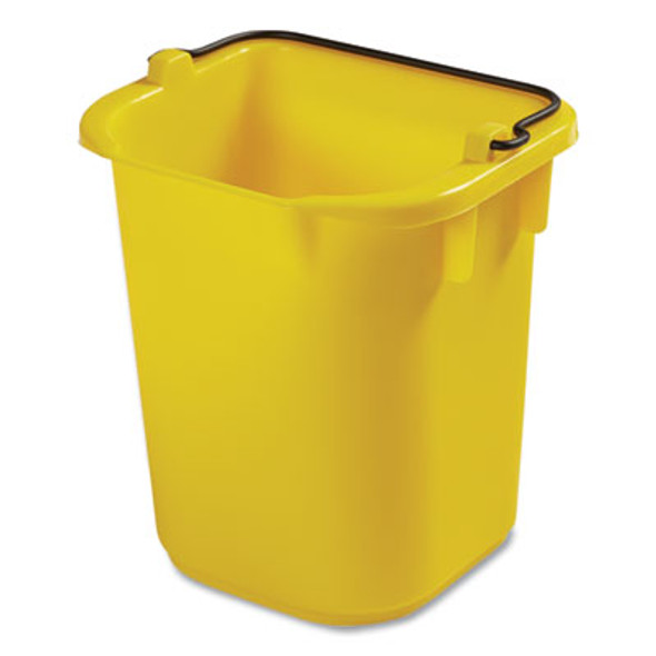 5-Quart Disinfecting Utility Pail, Plastic, Yellow, 4/Carton