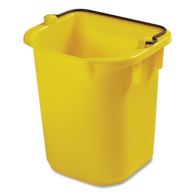 5-Quart Disinfecting Utility Pail, Plastic, Yellow, 4/Carton
