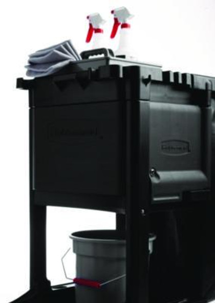 Cleaning Cart Locking Door Kit, Black