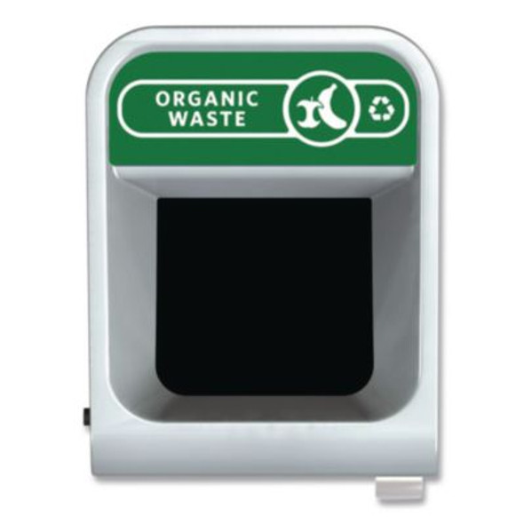 Configure Indoor Recycling Waste Receptacle, Organic Waste, 23 Gal, Metal, Gray