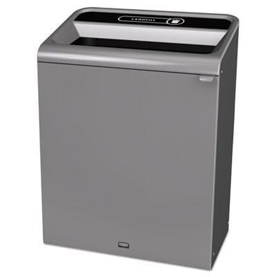 Configure Indoor Recycling Waste Receptacle, 45 Gal, Metal, Gray