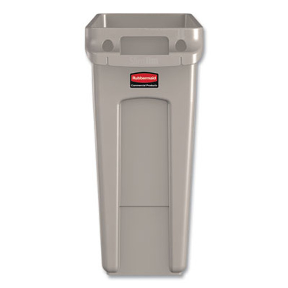 Slim Jim With Venting Channels, 16 Gal, Plastic, Beige, 4/Carton
