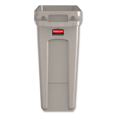 Slim Jim With Venting Channels, 16 Gal, Plastic, Beige, 4/Carton