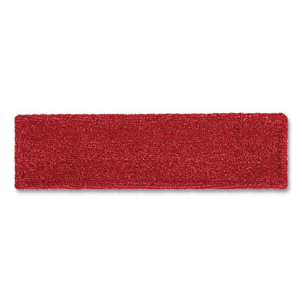 Adaptable Flat Mop Pads, Microfiber, 19.5 X 5.5, Red, 12/Carton