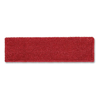 Adaptable Flat Mop Pads, Microfiber, 19.5 X 5.5, Red, 12/Carton