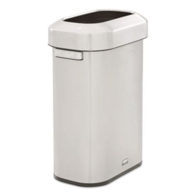 Refine Series Waste Receptacle, 15 Gal, Plastic/Stainless Steel