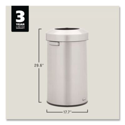 Refine Series Waste Receptacle, 23 Gal, Plastic/Stainless Steel
