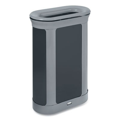 Enhance Series Waste Receptacle, 13 Gal, Metal, Pearl Gray/Umbra Gray
