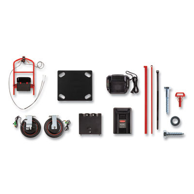 Motorized Kit For 24" X 48" Platform Trucks, Medium, Dc Motor, 60 V Lithium-Ion Battery, 0.5 Mph To 3 Mph, Black/Red