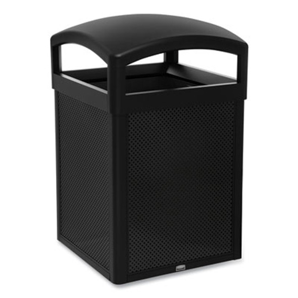 Tailor Decorative Outdoor Waste Receptacle Frames, 41 Gal, Metal, Black