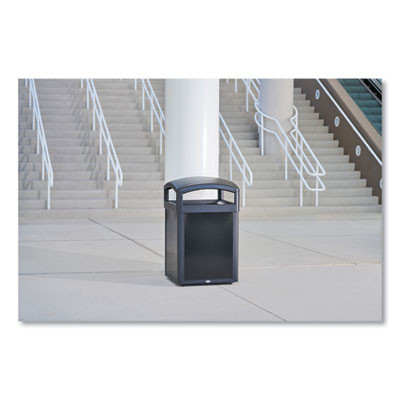 Tailor Decorative Outdoor Waste Receptacle Frames, 41 Gal, Metal, Black