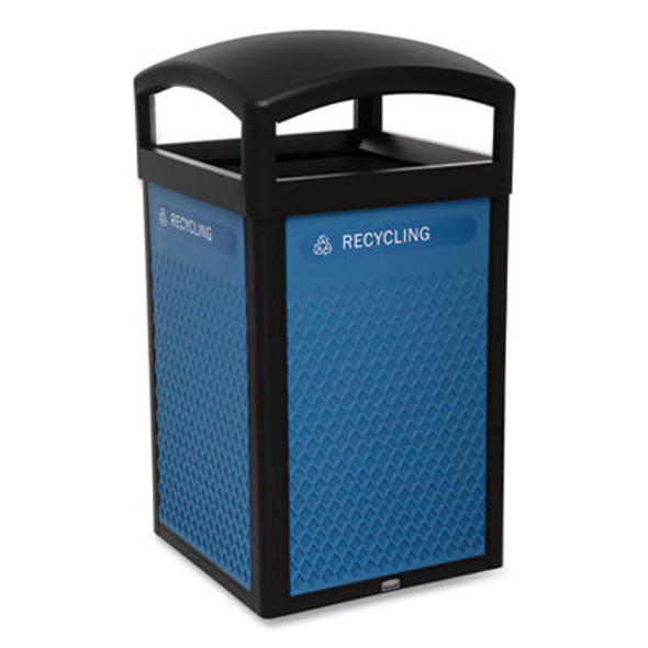 Large Prelabeled Recycled Waste Panels For Tailor And Landmark Series Containers, 20.72" x 0.5" x 34.33", Blue, 4/Carton