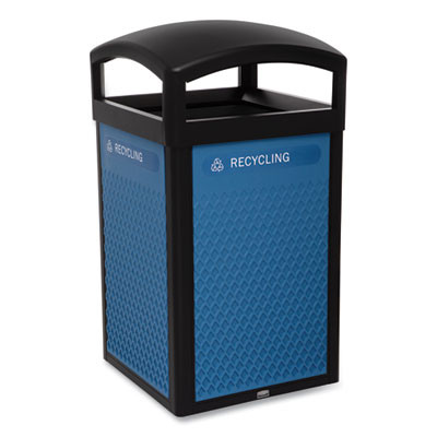 Large Prelabeled Recycled Waste Panels For Tailor And Landmark Series Containers, 20.72" x 0.5" x 34.33", Blue, 4/Carton