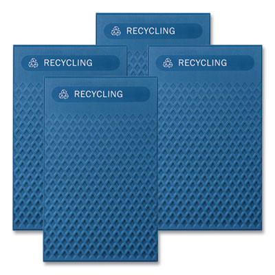 Large Prelabeled Recycled Waste Panels For Tailor And Landmark Series Containers, 20.72" x 0.5" x 34.33", Blue, 4/Carton