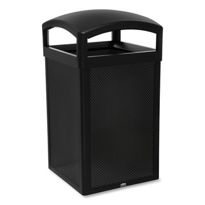 Tailor Decorative Outdoor Waste Receptacle Frames, 51 Gal, Metal, Black