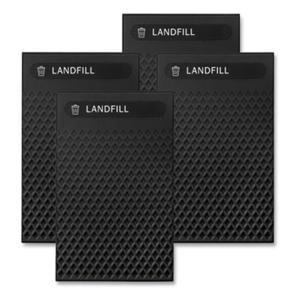 Large Prelabeled Landfill Waste Panels For Tailor And Landmark Series Containers 20.72" x 0.5" x 34.33", Black, 4/Carton