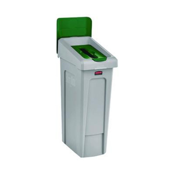 Slim Jim Recycling Station Kit, 1-Stream Paper, 23 Gal, Plastic, Green/Gray