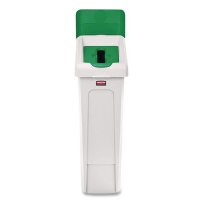 Slim Jim Recycling Station Kit, 1-Stream Paper, 23 Gal, Plastic, Green/Gray