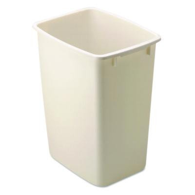 Open-Top Wastebasket, 9 Gal, Plastic, Bisque, 6/Carton