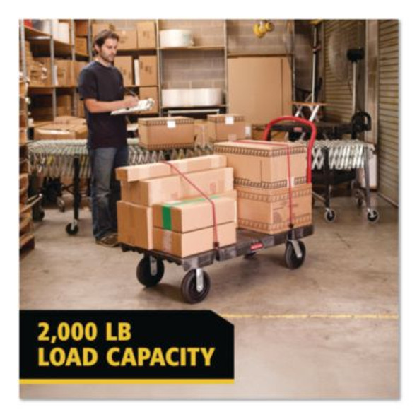 Platform Truck With 8" Tpr Casters, 2,000 Lb Capacity, 30 x 60 x 7, Black