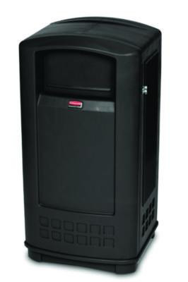 Plaza Jr. Container, 35 Gal, Plastic, Black
