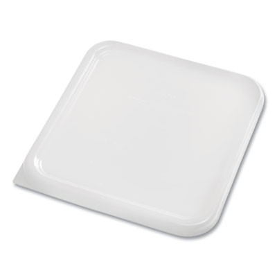 Spacesaver Square Container Lids, 8.8 x 8.75, White, Plastic, 12/Carton