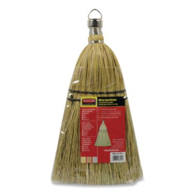 Corn Whisk Broom, Corn Bristles, 12.2" Length, Yellow