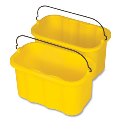 Heavy-Duty Cleaning Cart Caddy, 10-Qt, Yellow, 6/Carton