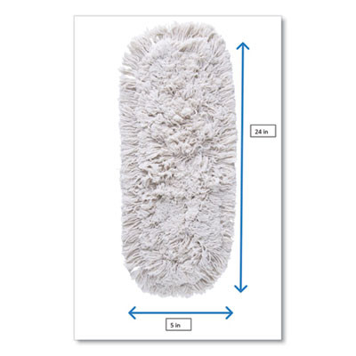 Kut-A-Way Dust Mop Head, Cotton, 24", White, 12/Carton