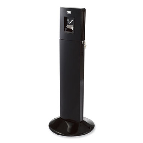 Metropolitan Smokers' Station, Weighted Base, 1.6 Gal, Galvanized Liner, 16.8 Dia X 42.8h, Black